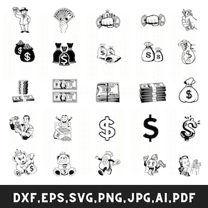 Pacchetto di soldi in formato SVG, borsa di soldi in formato SVG, pacchetto di dollari in formato SVG, denaro in possesso di denaro in formato SVG, contanti in formato SVG, tagliare file