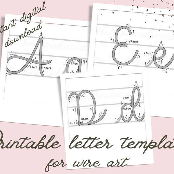 Knitted Alphabet Wire Template Etsy