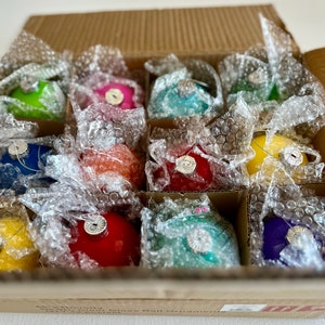 Large hand painted glass christmas ornaments