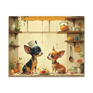Whimsical Chihuahua Chef Print: Farmhouse Kitchen Dog Wall Art