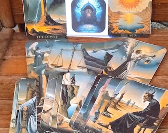 Surreal Major Arcana Tarot Deck, 22 Cards, Approx. 2.5 x 3.75 Inches, 1 Guidebook
