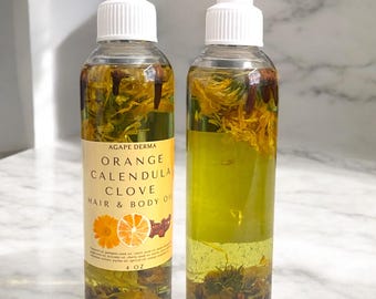 Orange Calendula Clove Oil - Hair Growth Oil - 4oz