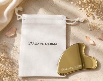 Stainless Steel Gua Sha Facial Massage Tool – Gold Face Sculpting Scraper for Lymphatic Drainage, Jawline Contouring & Skincare Routine