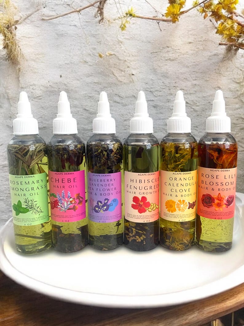 Hair Growth Oil - Botanical Nourishing Hair and Body Oil for Natural Hair Care - 4oz Moisturizing & Scalp Treatment bild 1