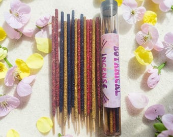 Botanical Handmade Incense Sticks - 12 pack - Hibiscus Rose - Lavender - Jasmine