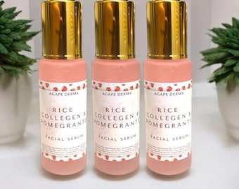 Facial Serum - Rice Collegen Pomegranate Serum - Natural Skincare, Hydrating Skincare, Vitamin C Skincare, Face Serum, Gifts for her