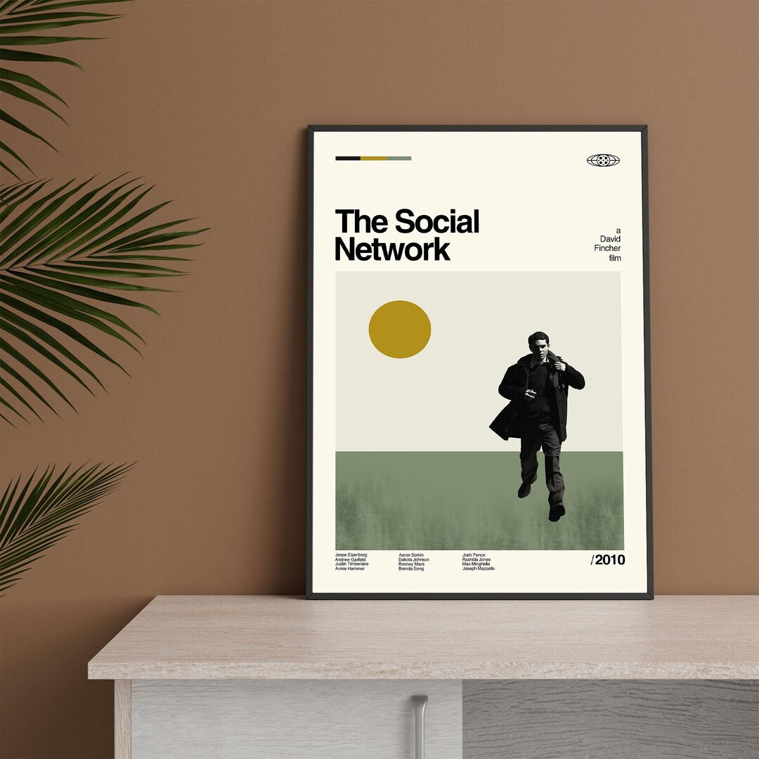 The Social Network Poster David Fincher Movie Poster Etsy