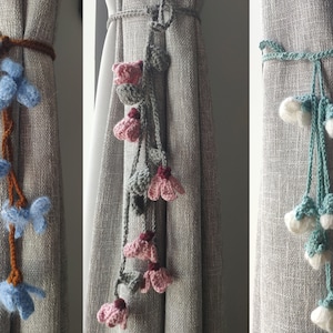 Crochet curtain tie back/handmade flower curtain hold back/floral curtain ties/crochet sunflower curtain tie/gift for her/gift for mom