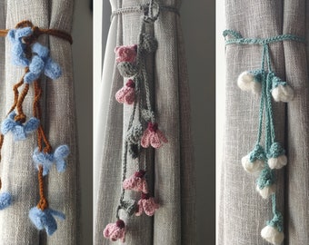 Crochet curtain tie back/handmade flower curtain hold back/floral curtain ties/crochet wall hanging/crochet home decor/sunflower wall decor