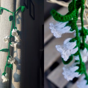 Crochet curtain tie back/handmade lily of the valley curtain holdback/flower curtain hold back/crochet lily of the valley/house warming gift