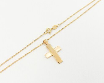 Personalized Cross Necklace: Sterling Silver, Gold Plated, Custom Engraved