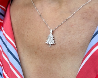 Christmas Tree Necklace New Years Jewelry Necklace Christmas Gift Woman Pendant Holiday Necklace Christmas Pendant Gift