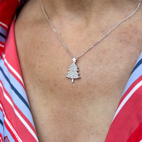 Christmas Tree Necklace New Years Jewelry Necklace Christmas Gift Woman Pendant Holiday Necklace Christmas Pendant Gift