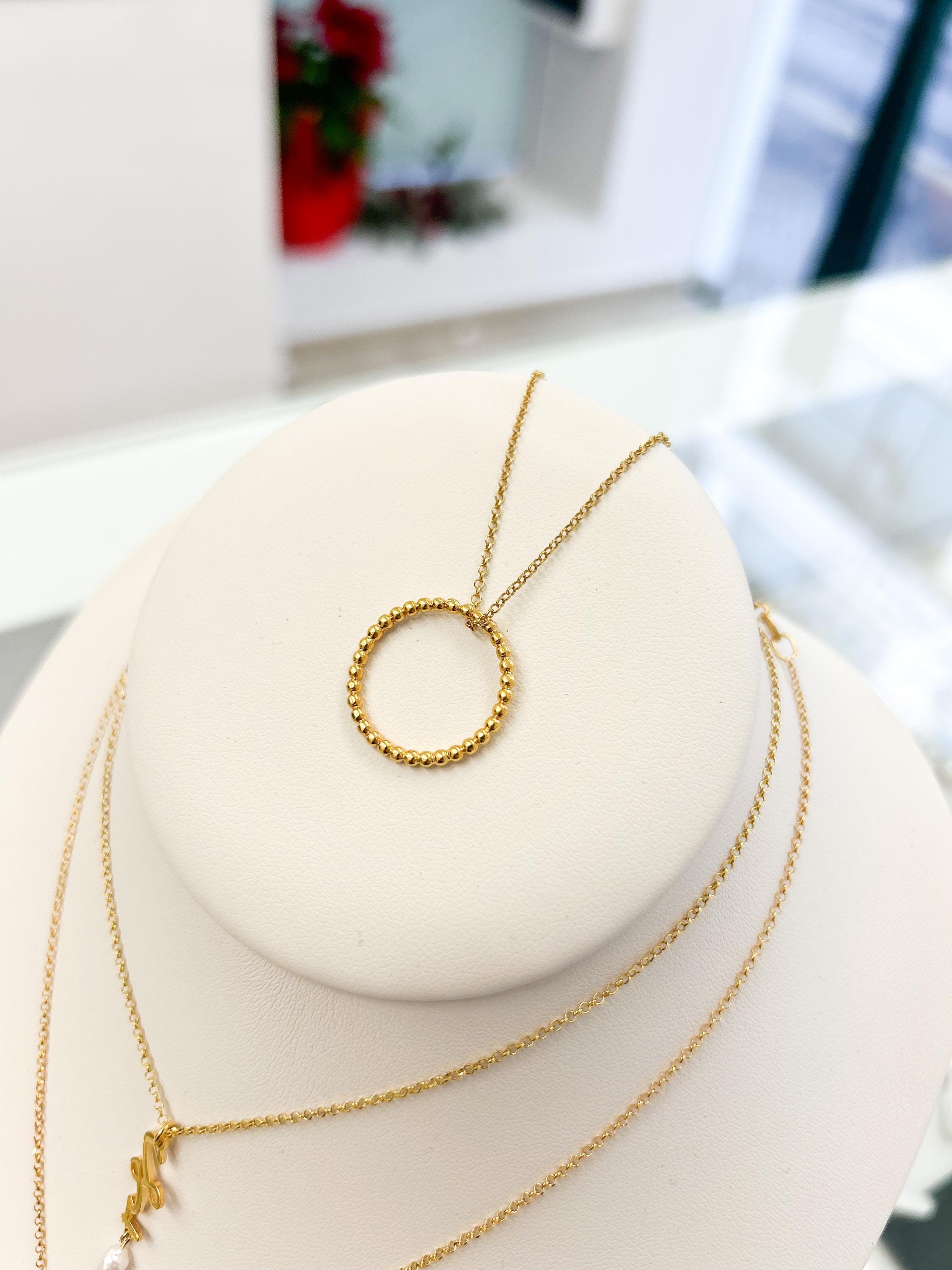 Elk & Bloom Collana Da Donna In Oro 18 Carati Con Cerchio Aperto In Oro - Foto 11