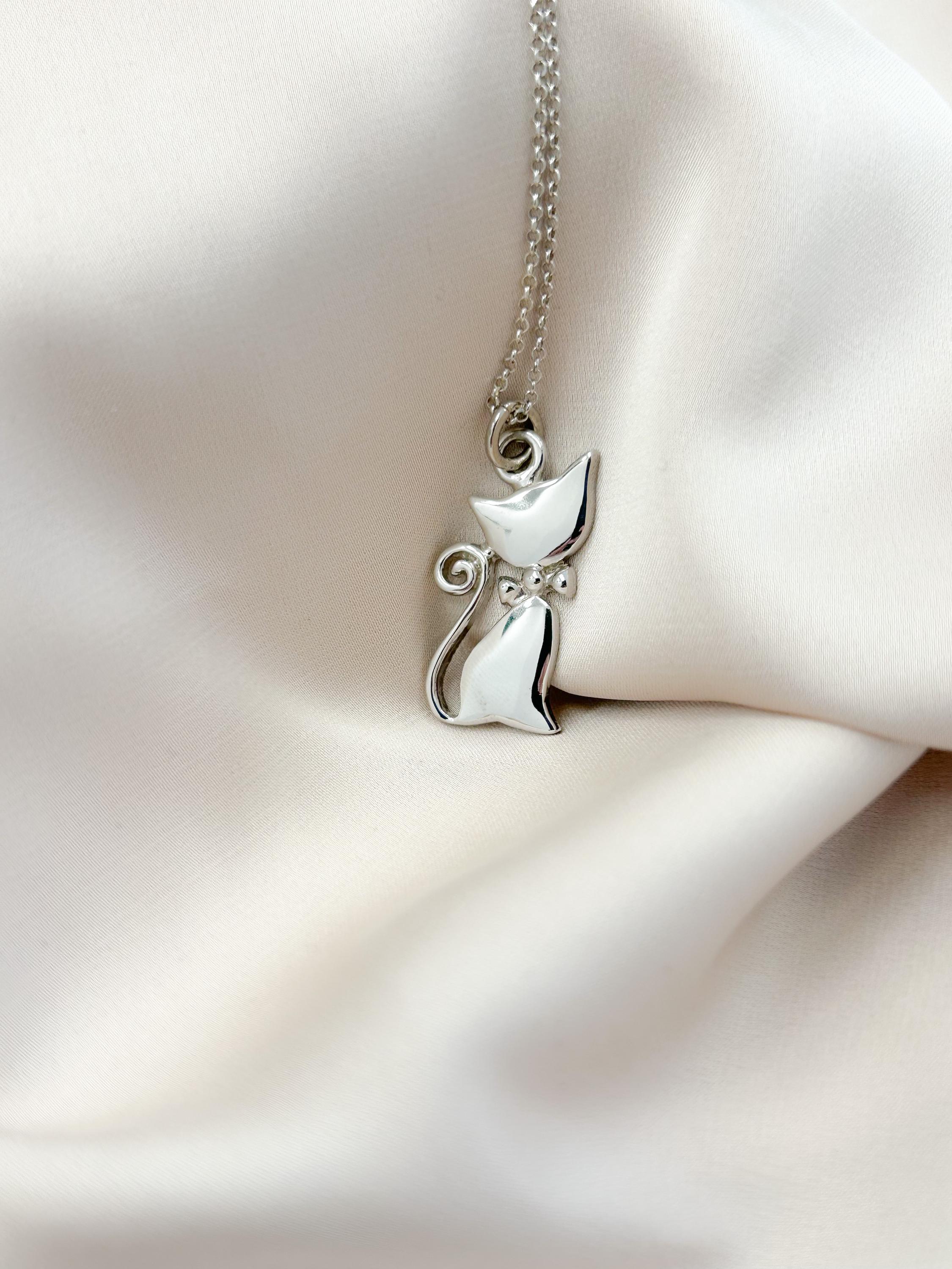 Argent Pendentif Chat ManÃ¨ge Ã Bijoux Collier Chat Argent Collier