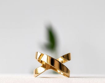 Handmade Chunky Gold Ring: Sterling Silver Statement Jewelry