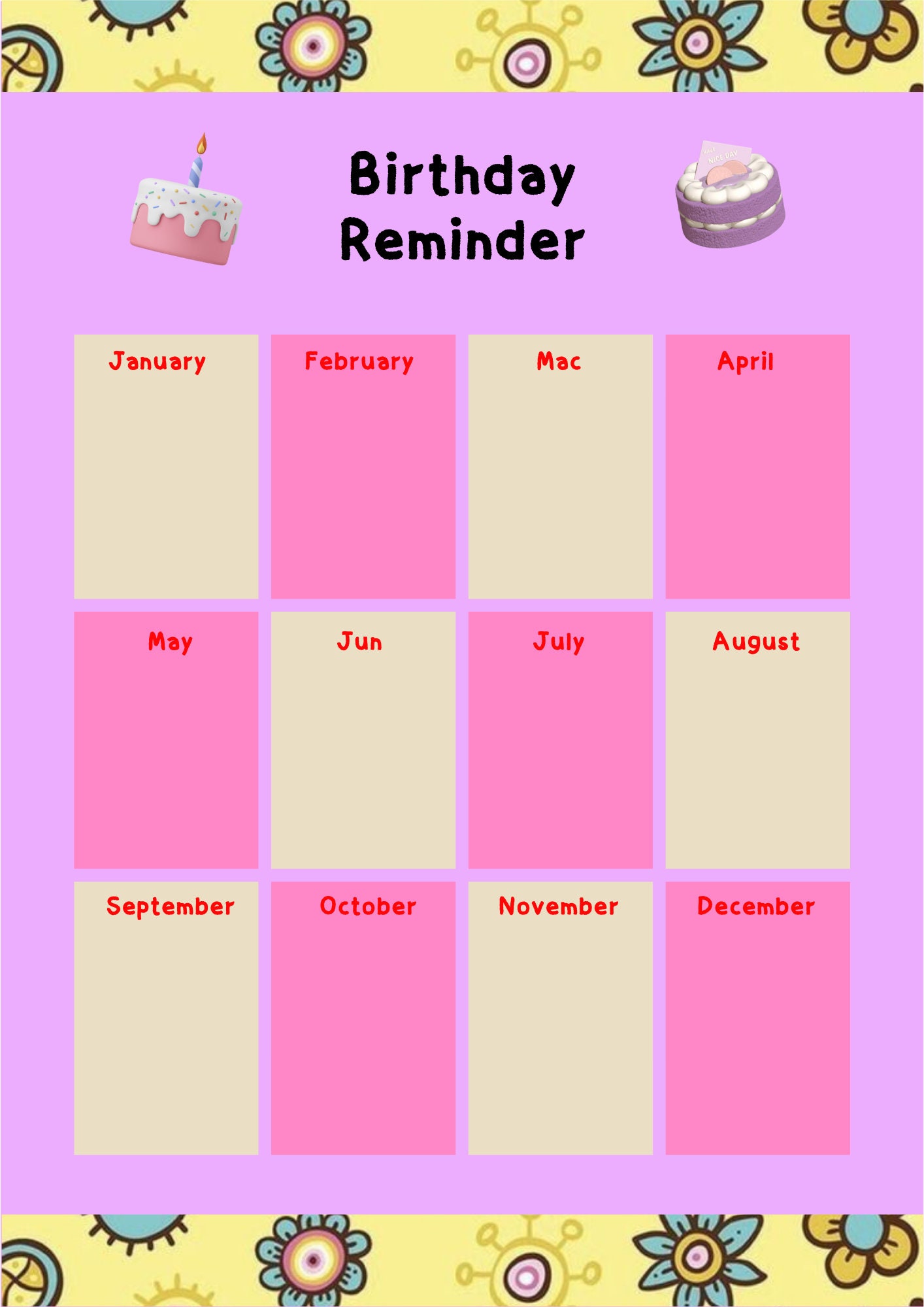 Editable / Printable Digital Planner Template - Etsy