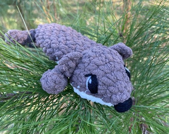 Crocheted weasel snuggler