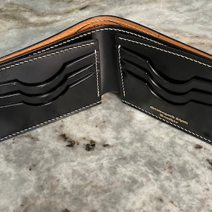 Carteira Rocado Shell Cordovan Bifold - Preto e Dourado
