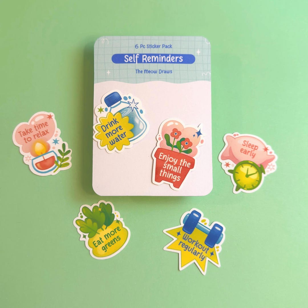 Self Reminders | Sticker Pack of 6 for Journals and Planners - Etsy