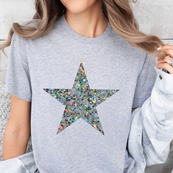 Distressed Star Shirt, Cute Star Shirt, Girlfriend Star Shirt, Star Tank Top, Star V-Neck Shirt, Big Star Shirt, Chaos Star Shirt Women