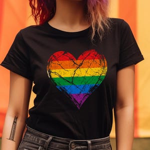 Rainbow Heart T-Shirt, LGBTQ Pride Shirt, Kindness Equality Shirt, Equal Rights Tee, Lesbian T-Shirt, Love Wins Shirt, Gay Pride Sweatshirt