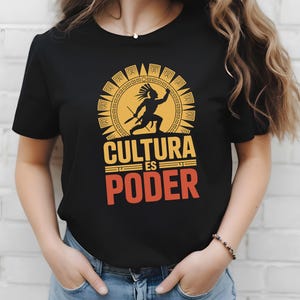 Hispanic Heritage Shirt, Cultura Es Poder T-Shirt, Aztec Sun Warrior Latino Pride Tee, Heritage Month Gift