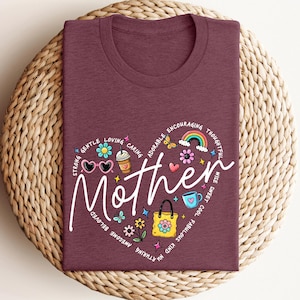Mother&#39;s Heart T-Shirt, Mother&#39;s Day Gift, Cute Mom Shirt, Gift for Mother, Shirt for Mother, Cute Mom&#39;s Life Sweatshirt, Gift For Her