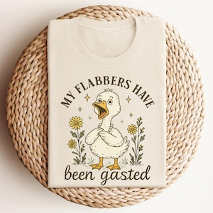 Funny Duck Shirt, My Flabbers Have Been Gasted Cute Goose T-Shirt,, Cool Duck Meme Tee, Gift For Her, Sarcastic Animal Tee