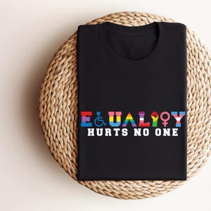 Equality Hurts No One T-Shirt, Resist Sweater,  Pride Shirt, LGBTQ Shirt, Equal Rights, Social Justice, Human Rights, Anti Racism, Gay Pride