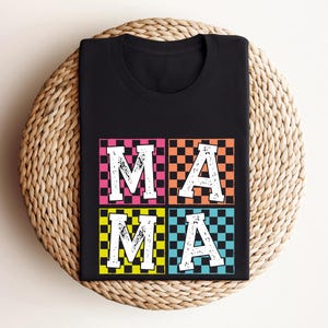 Checkered Mama Shirt, Mothers Day Shirt, Mothers Day Tee, Cool Mom Shirt, Gift for Mother, Cute Mom&#39;s Sweater, Gift For Her, Mama Sweatshirt