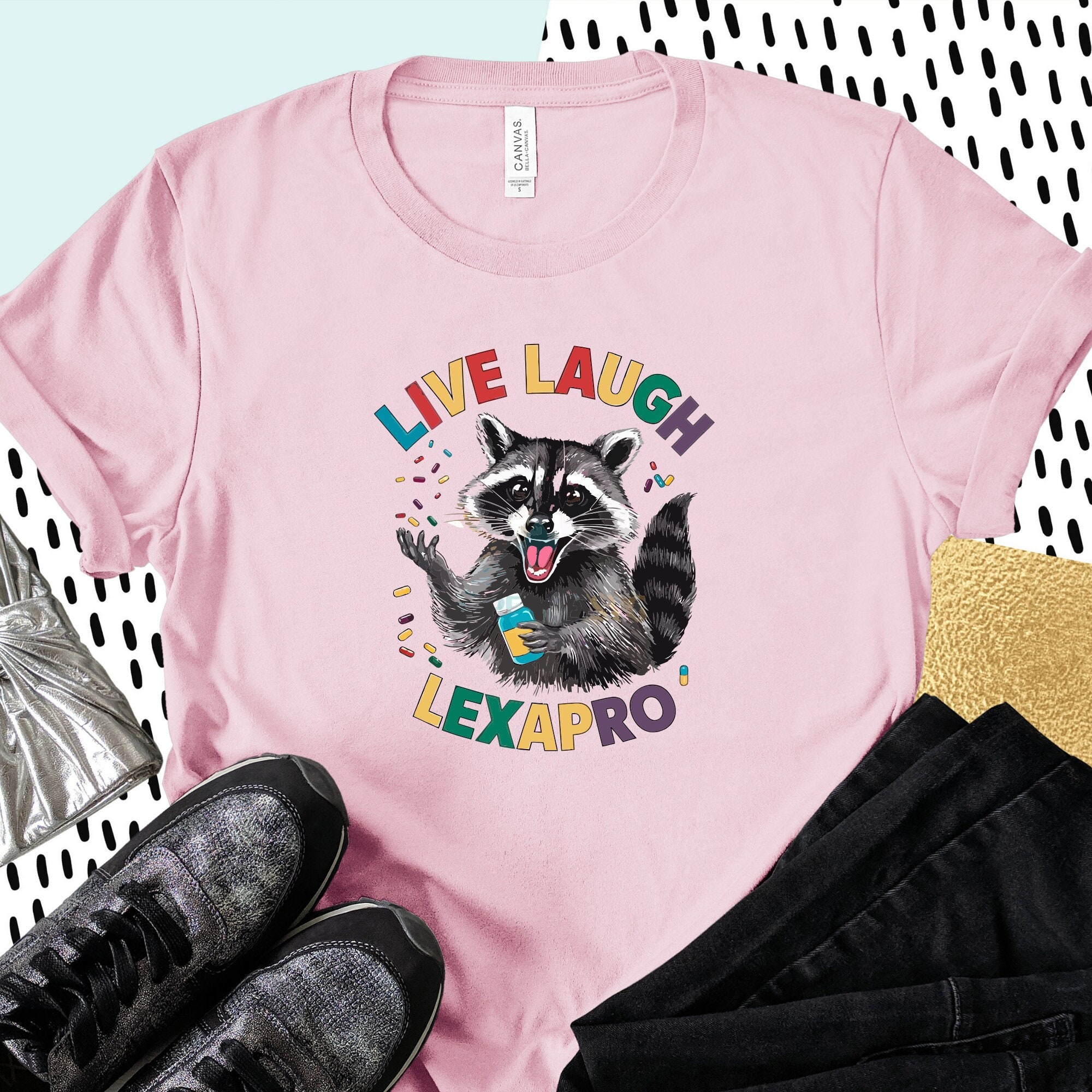 Live Laugh Lexapro Funny Raccoon Shirt - Etsy
