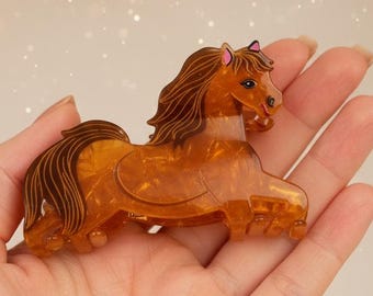 Pferde-Haarspange aus Acryl für alle großen und kleinen Pferde-Fans und alle Tier-Freunde, Mini-Me aus Leidenschaft ;-)