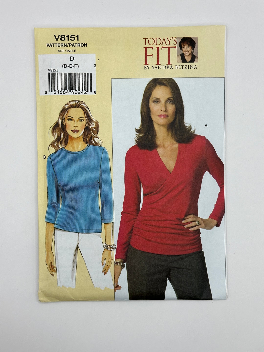 Vogue Today's Fit by Sandra Betzina Sewing Pattern V8151 (new, Unused ...