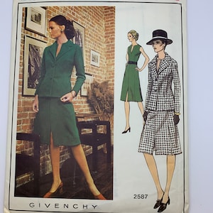 vintage sewing patterns Givenchy dress and jacket- size 16 (uncut factory fold)