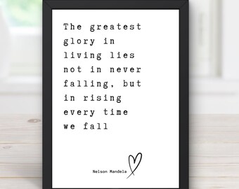 Poster citation de Nelson Mandela : oeuvre d'art murale inspirante (PDF et PNG)