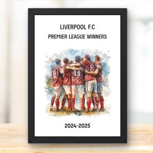 Liverpool Premiership Winners Poster 2025, Premier League Champions Print, Liverpool Fan Gift, Football Wall Art