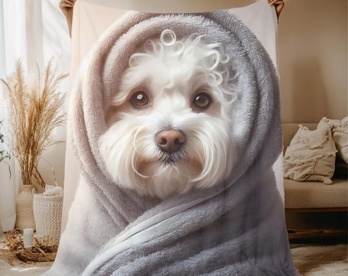 Personalized Dog Name Maltipoo Custom Dog Lover Blanket, Custom Dog ...