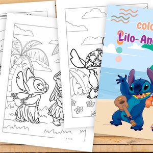 Stitch & Lilo Coloring Cartoon Characters, Printable Coloring Book for  Children, Princess Coloring Pages, Instant Download Activity for Kids 