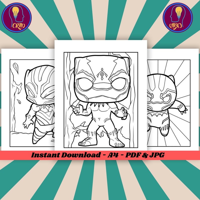 Coloring Book Black Panther Marvel 20 Coloring Pages Printable A4 Paper