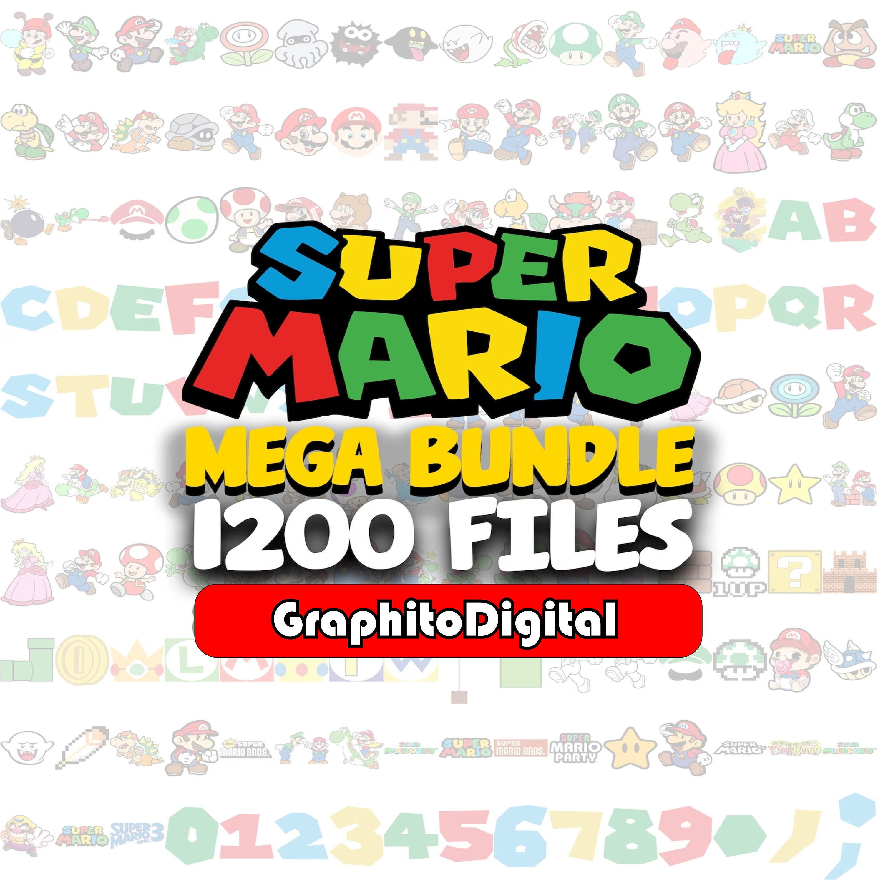 1200 Super Mario SVG Bundle for Cricut and Sublimation, Mario Family ...