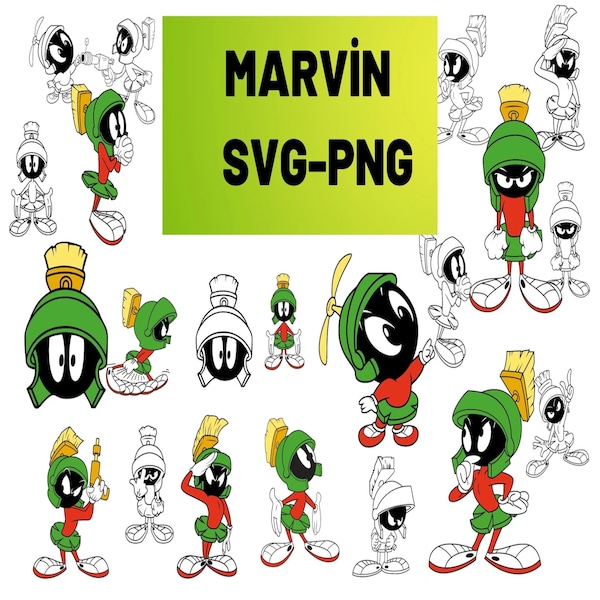 Marvin-Svg, Marvin-Svg-Bundle, Marvin Png, Marvin Png-Bundle, SVG, Png, Instand Download