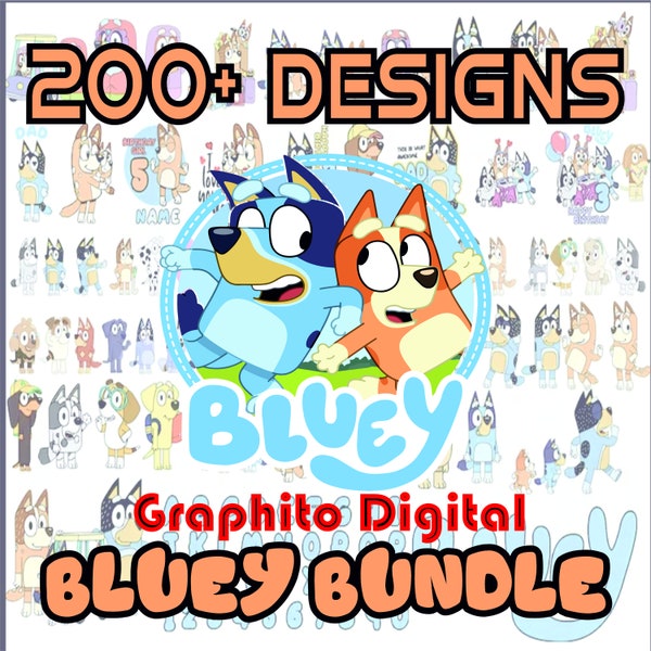 200+ Bluey SVG & PNG Bundle | 200+ Images | Bluey and Friends SVG and png Images Bluuey Clipart, Bluuey And Biingo, Bluuey Family