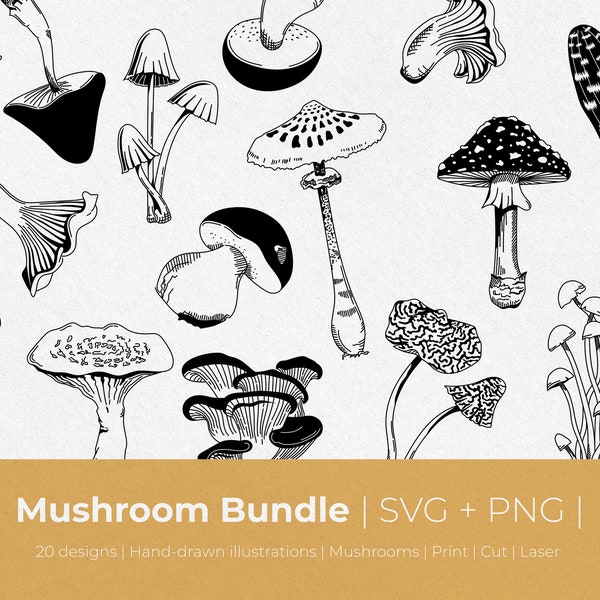 20 mushroom SVG PNG Bundle | Mushroom Clipart | Fungus svg | Fungus | Fungi clipart | Fungus svg Bundle | Fungi svg | svg files cricut