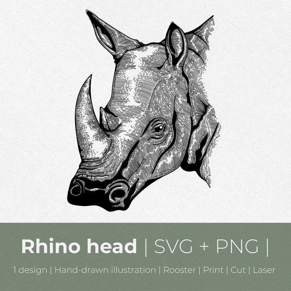 Rhinoceros Head PNG SVG