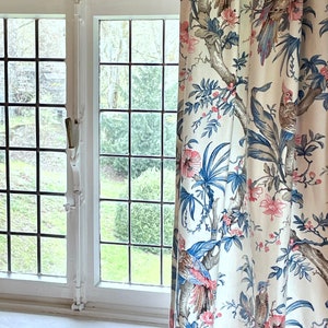Custom Unlined Curtain Panel – Elegant Drapery in European Fabric | Made to Order | Light, Soft, Airy Window Treatment