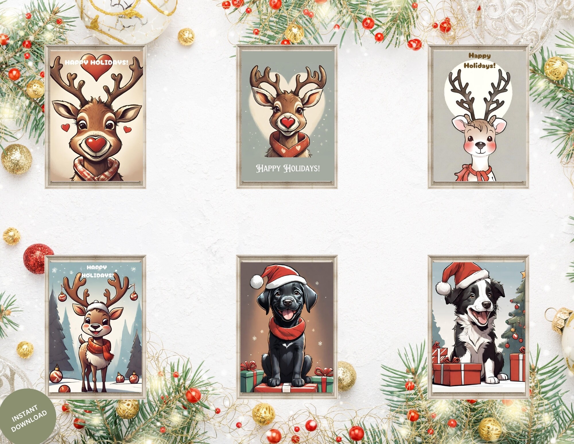 Bitty Cow Christmas Printable Mini Cards - 2 Sets of 8 Mini Cards With –  SCC Digital Designs
