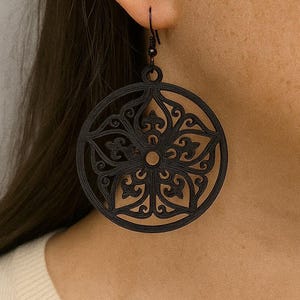 3D Printed Hoop Earrings – | Lightweight Statement Jewelry (50mm)