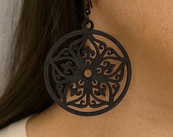 3D Printed Hoop Earrings – | Lightweight Statement Jewelry (50mm)