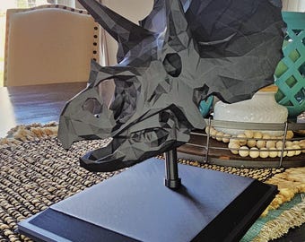 Triceratops Polygon Bust, Triceratops Statue, Dino Statue, Dinosaur Head, Triceratops Head, Dinosaur Art, Dino Art, Unique Art